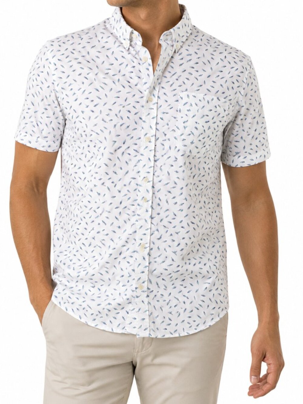 JACHS New York Feather Print Shirt Size Large